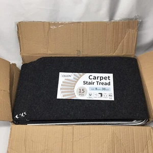 CELION 8" X 30" 15PCS Non-Slip Carpet Stair Treads for Wooden Steps, Indoor Self - Picture 1 of 6