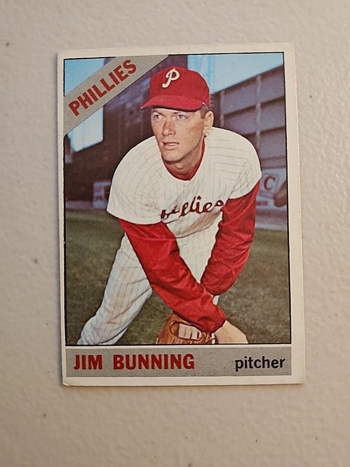 Jim Bunning 1966 Topps, patio, # 435, casi nuevo, se aceptan todas las ofertas razonables. Foto 1 de 2