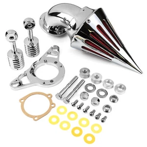 Chrome Spike Air Cleaner Intake Filter For Harley Dyna Touring models 2001-2009 - Picture 1 of 9