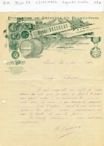 Dépt 37 à l'Olive près Chinon - Superbe Entête Société Horticole du 03/06/1924 - Picture 1 of 1