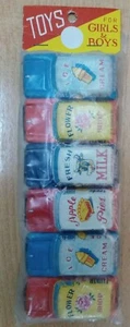 Japan Lot x 6 Mini Metal Cars Decorated w Advertising Toys For Girls & Boys - Picture 1 of 2