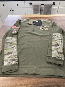 CAMISETA LARGA PARA HOMBRES NIKE Chicago Bears Salute To Service térmica Henley M nueva con etiquetas - Imagen 1 de 9