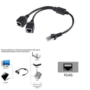 Câble adaptateur Ethernet réseau RJ45 mâle à 2 femelles, répartiteur DSL LAN FR - Bild 1 von 12