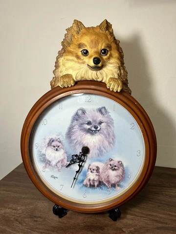 Pomeranian Wall Clock Linda Picken Bradford Exchange *Working Condition Cover
