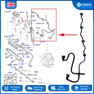 Fuel Injector Leak Off Pipe & Clips For Ford Transit Mk7 2.2 Tdci 06-14 1473393 - Picture 1 of 6
