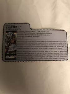 CHARBROIL GI Joe 1988 SOLO SCHEDA FILE HASBRO ARAH - Foto 1 di 2
