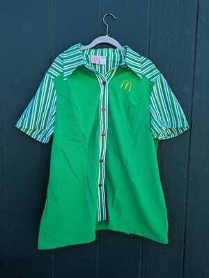 Vtg 70s Crest GREEN McDonalds Women Uniform Shirt Short Sleeve - Plus Size 4X - Image 1 of 4