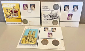 Silver Wedding Queen Elizabeth And Prince Philip Commemorative Coin Set Complete - Picture 1 of 8