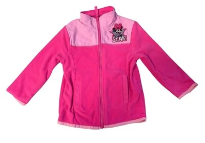 Chaqueta polar Disney Minnie Mouse niñas cremallera completa con "¡Estrella!" Parche - Talla 4 Foto 1 de 3