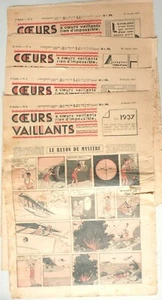 Coeurs Vaillants année complète 1937 TINTIN + JO et ZETTE de Hergé - Picture 1 of 9