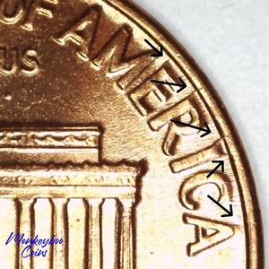 1960 Lincoln Memorial Cent - Die Extension Doubling -Rare Mint Error - Picture 1 of 4
