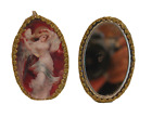 Christmas Ornaments Vintage Style Victorian Photos Mirror Backs Handmade Gold Tr