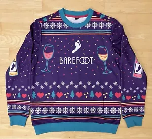 Small 39" inch chest Barefoot Wine Vino Christmas Ugly Pullover / Sweater - Bild 1 von 9