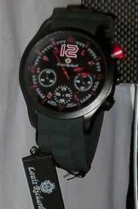 NEW Louis Richard 10012-BLK Men Belvedere Chronograph Large Casual Plastic Watch - Picture 1 of 3