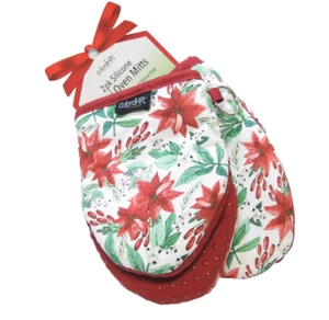 Set/2 Colordrift Silikon & Baumwolle Mini Ofenhandschuh Urlaub Weihnachtssterne rot grün - Bild 1 von 1