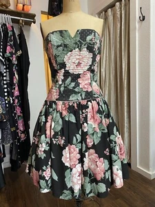 Scott McClintock Strapless Sequined Tulle Tea Rose Floral Dress (Size 8) - Picture 1 of 6
