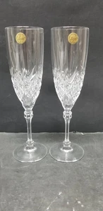 2 CRISTAL D ARQUES FRANCE GARANTI CRYSTAL DURAND CHAMPAGNE FLUTES5 1/2 OZ - Picture 1 of 8