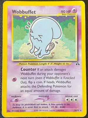 Wobbuffet 16/75 - Neo Discovery (2001) Vintage WOTC Holo Rare - MP - Image 1 of 4