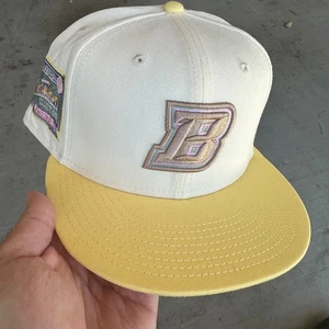 Gorra ajustada Buffalo Bisons para hombre 7 5/8 rosa amarillo 59Fifty New Era MiLB - Imagen 1 de 3