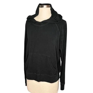 JAMES PERSE Black Soft Knit Pullover Long Sleeve Hoodie Hooded Size 3 US Large - Picture 1 of 7