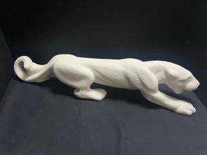 Haeger 1993 Stalking Panther #315 Sculpture Collection White Stone Pottery 23” - Picture 1 of 17
