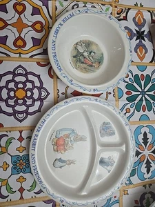 Eden Melamine Peter Rabbit Divided Plate And Bowl Set F Warne Beatrix Potter - Picture 1 of 6