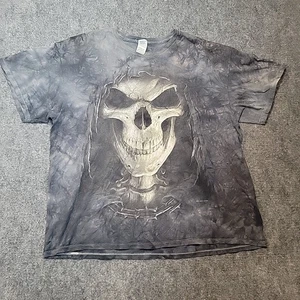 Vintage Y2K Sensenmann Totenkopf Skelett Sense schwarz 2XL T-Shirt Ryman - Bild 1 von 8