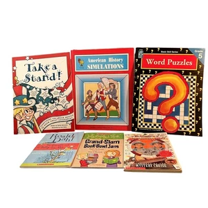 Lot 6 Children books Gr 5 Word Puzzles, Government History teacher books - Picture 1 of 14