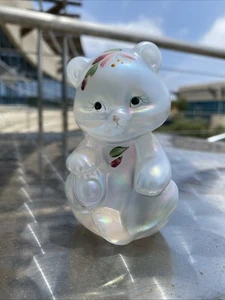 Fenton irisierende Glasbär Figur handbemalt - Künstler signiert - Sallman - Bild 1 von 7