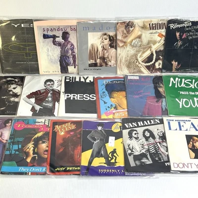 Lot Of 7” Picture Sleeve Records Weird Al Madonna Van Halen 80's Vinyl Rock 45’s - Image 1 of 4