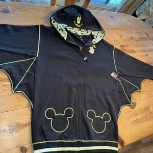 Her Universe Disney Halloween Topolino Fantasma Glow-In-The-Dark Vestito con Cappuccio M - Foto 1 di 19