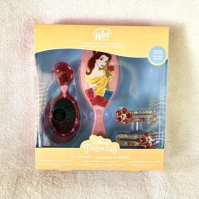 NIB Wet Brush Disney Princess Bell LE Detangling Brushes & Gem Hinge Clips Set - Image 1 of 4