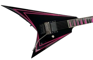 [EDWARDS] by ESP E-ALEXI Pink Sawtooth Alexi Laiho V Electric Guitar Used Rare - Picture 1 of 24