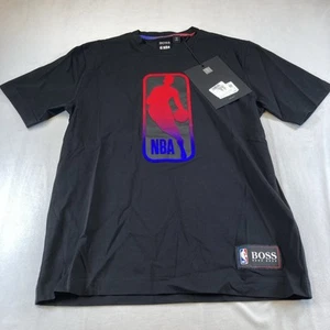NWT HUGO BOSS NBA Logo Black Cotton Blend Made In Turkey T-Shirt, Size S - Picture 1 of 15