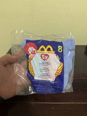 FLUTTER the butterfly #8 2000 TY Teenie Beanie Babies McDonalds NEW in bag - Image 1 of 3