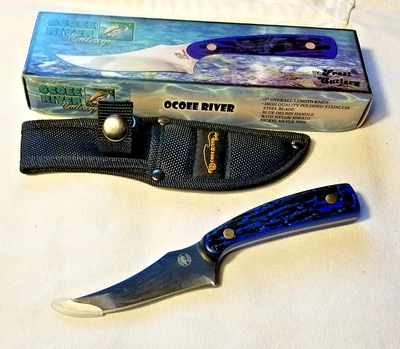 Faca de filé 7" Ocoee River Skinner OC-534ST/AG talheres geada azul cabo Delrin - Imagem 1 de 4