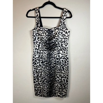 White House Black Market Leopard Print Sheath Dress Size 6 Sleeveless - Image 1 of 4