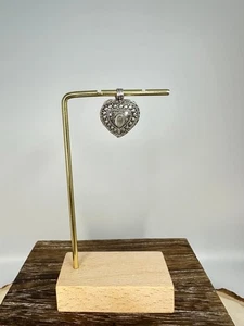 Colgante venenoso caja de oración en forma de corazón de plata esterlina hecha a mano con cuarzo - Imagen 1 de 6