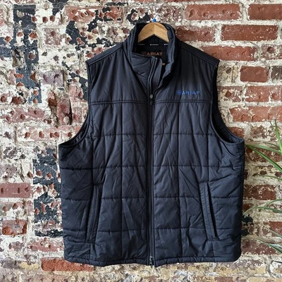 Chaleco acolchado Ariat para hombre talla 2XL negro forrado de lana aislado occidental Foto 1 de 4