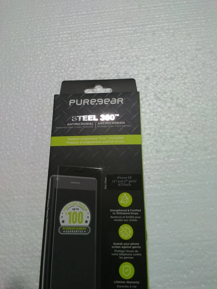 PureGear Steel 360 Glass Screen Protector iPhone SE 3rd/2nd Gen 8/7/6s/6 - Image 1 of 1