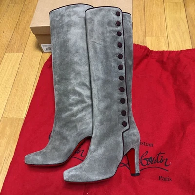 Christian Louboutin Botas Tacón Largo Talla 35/US 5.5 Greige Excelente Estado JP Foto 1 de 4