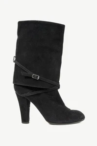 Chloe AW/07 Black Suede Foldover Short Boots, Size US 7.5 - Picture 1 of 9