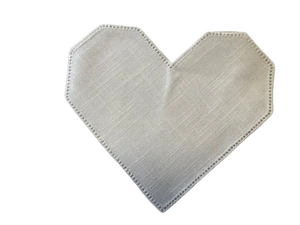 Anhäkelform With Hole Edge Heart White ca.22 X 20 CM - Picture 1 of 1