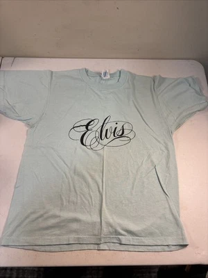 复古 80 年代猫王单针 Cal Cru T 恤蓝色中号 Presley — 第 1/4 张图片