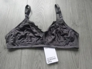 M&S MARKS & SPENCER DARK GREY MATERNITY NURSING NON WIRED BRA UK SIZE 40B - Picture 1 of 4
