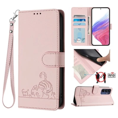 Cute Cat Card Leather Wallet Case Bag Flip Stand Cover Lovely For Various Phone - Image 1 of 4