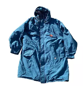 Vintage Woolrich Gore-Tex Coat Mens L Blue Parka Waterproof plaid Lined USA 90s - Picture 1 of 20