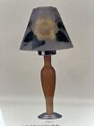 NIB Dale Tiffany Glynda Turley Hand Painted Glass Tea Light Lamp Wood Metal Base