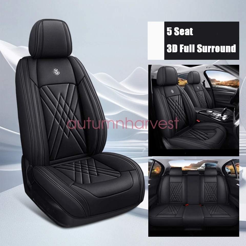 For Acura TLX RDX MDX ILX TSX Faux Leather Car 5-Seat Covers Front Rear Cushion - Image 1 of 4