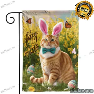 Easter Cat with Bunny Ears Spring Decoration for Office or Home Display - Picture 1 of 5